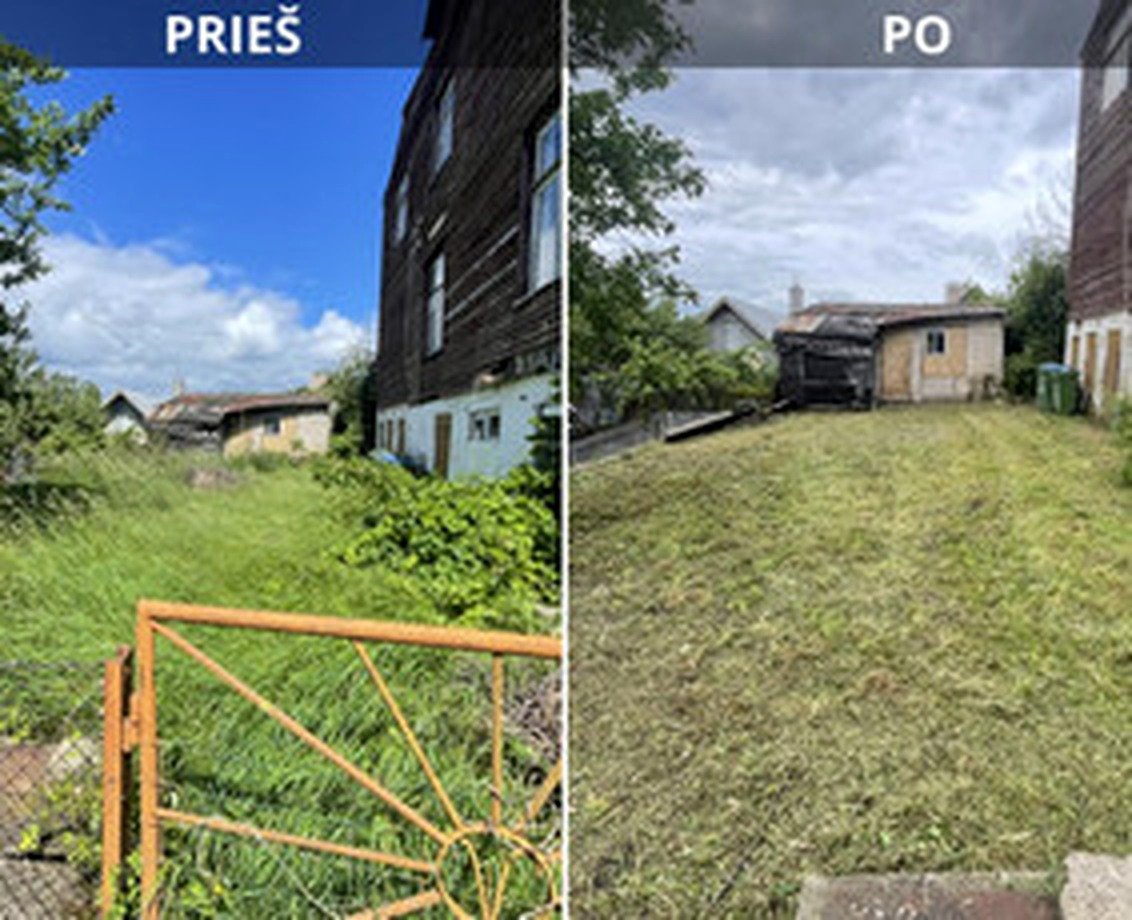 Apleistas kiemas prieš ir po sutvarkymo